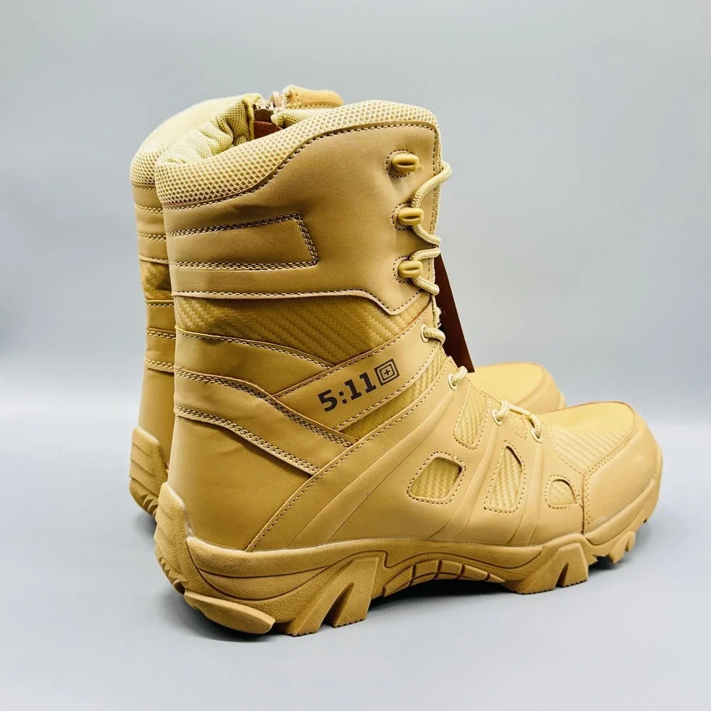 5.11 Tactical Boots Mens 13 Brown Combat Military Work Side Zip Hiking Outdoor